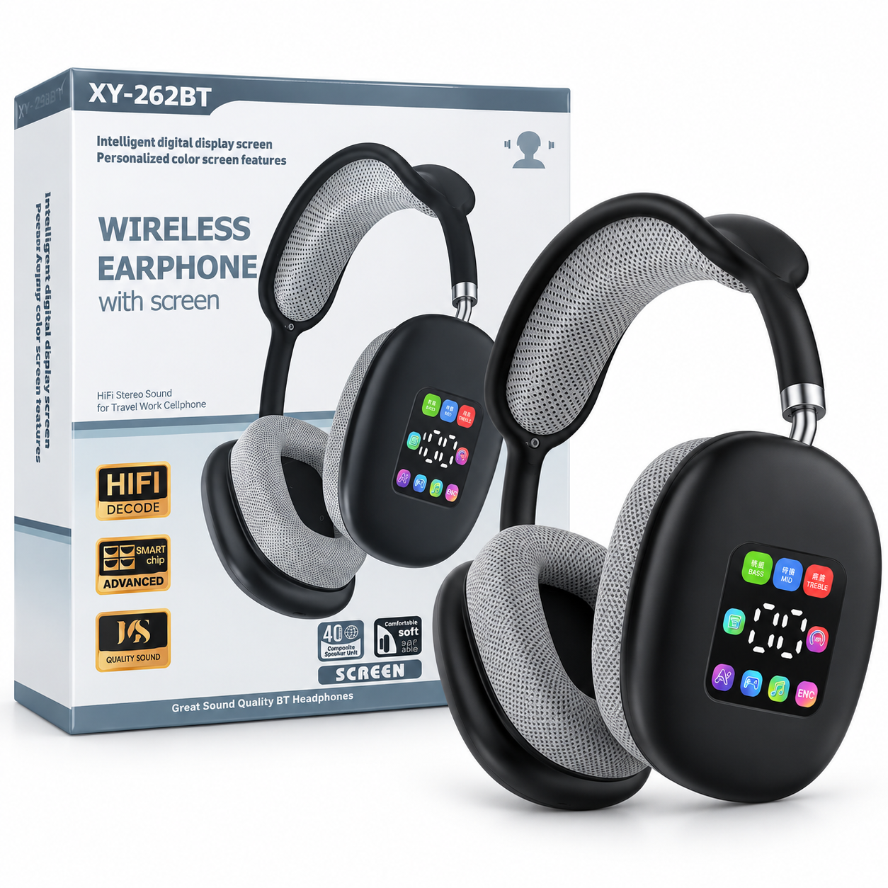 wireless headphones price in pakistan XY-262BT black LED display
